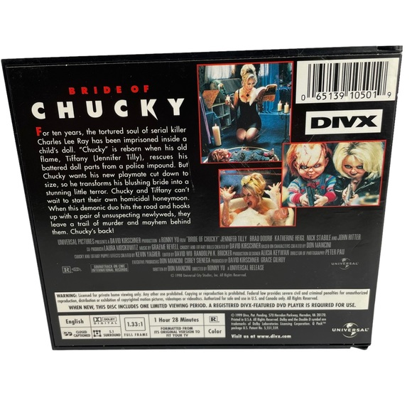 1999 Bride of Chucky Original DVD in Case Jennifer Tilly Chucky Gets Lucky DIVX - Picture 4 of 15